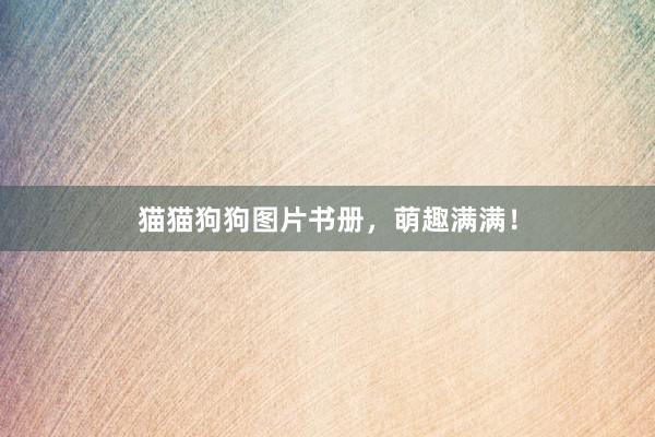 猫猫狗狗图片书册，萌趣满满！
